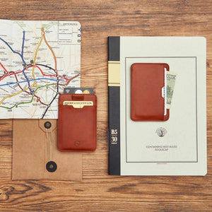 Vaultskin Chelsea RFID Card Holder (Cognac) Features Front