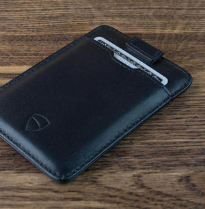 Vaultskin Chelsea RFID Card Holder (Navy) Features Angle