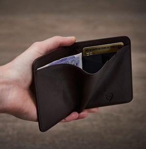 Vaultskin City RFID Wallet (Brown) Features Open