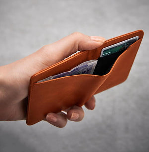 Vaultskin City RFID Wallet (Cognac) Features Open