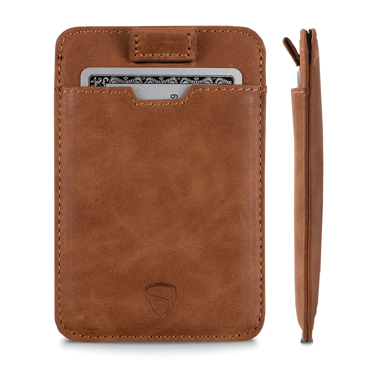 Vaultskin Chelsea RFID Card Holder (Cognac) Front