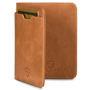 Vaultskin City RFID Wallet (Cognac) Standing