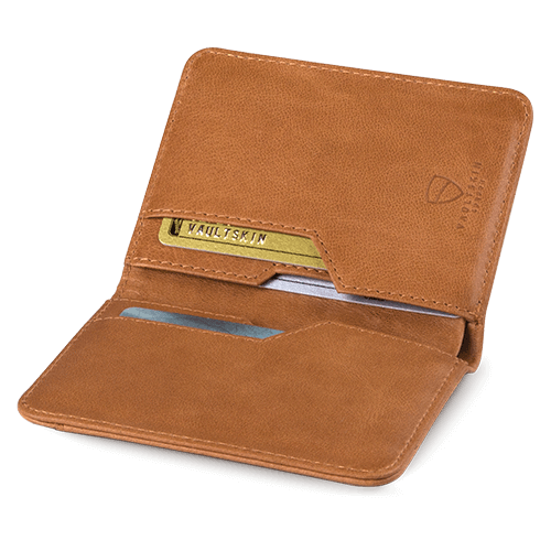 Vaultskin City RFID Wallet (Cognac) Open